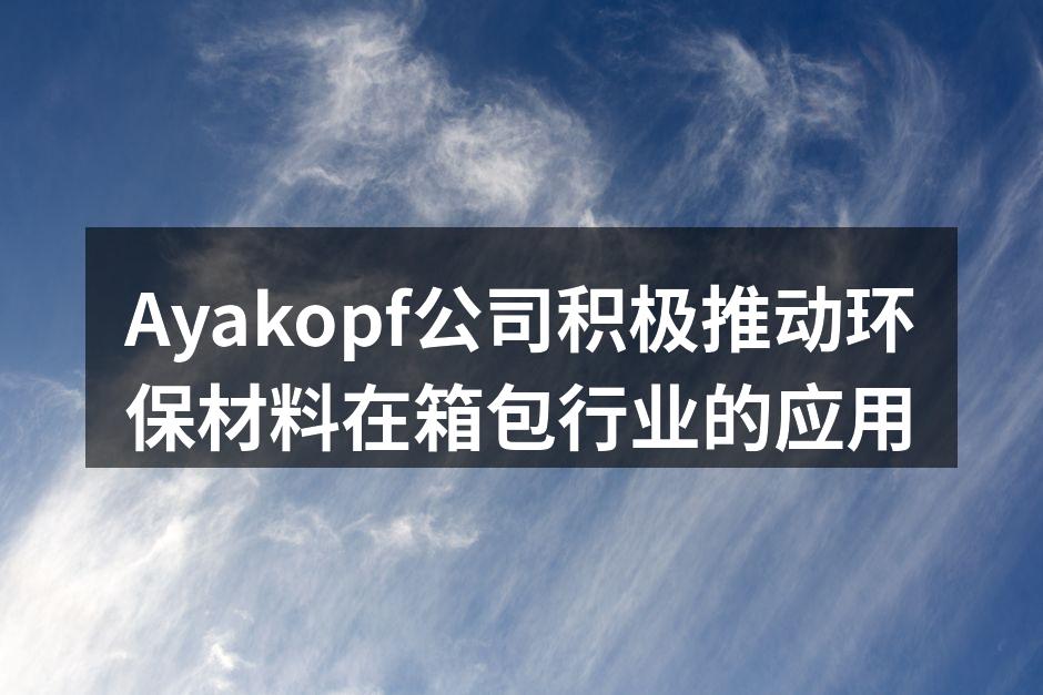 Ayakopf环保背包，彰显时尚与责任
